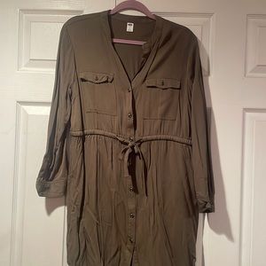 Army Green Quarter Sleeve Dress (Lightweight)